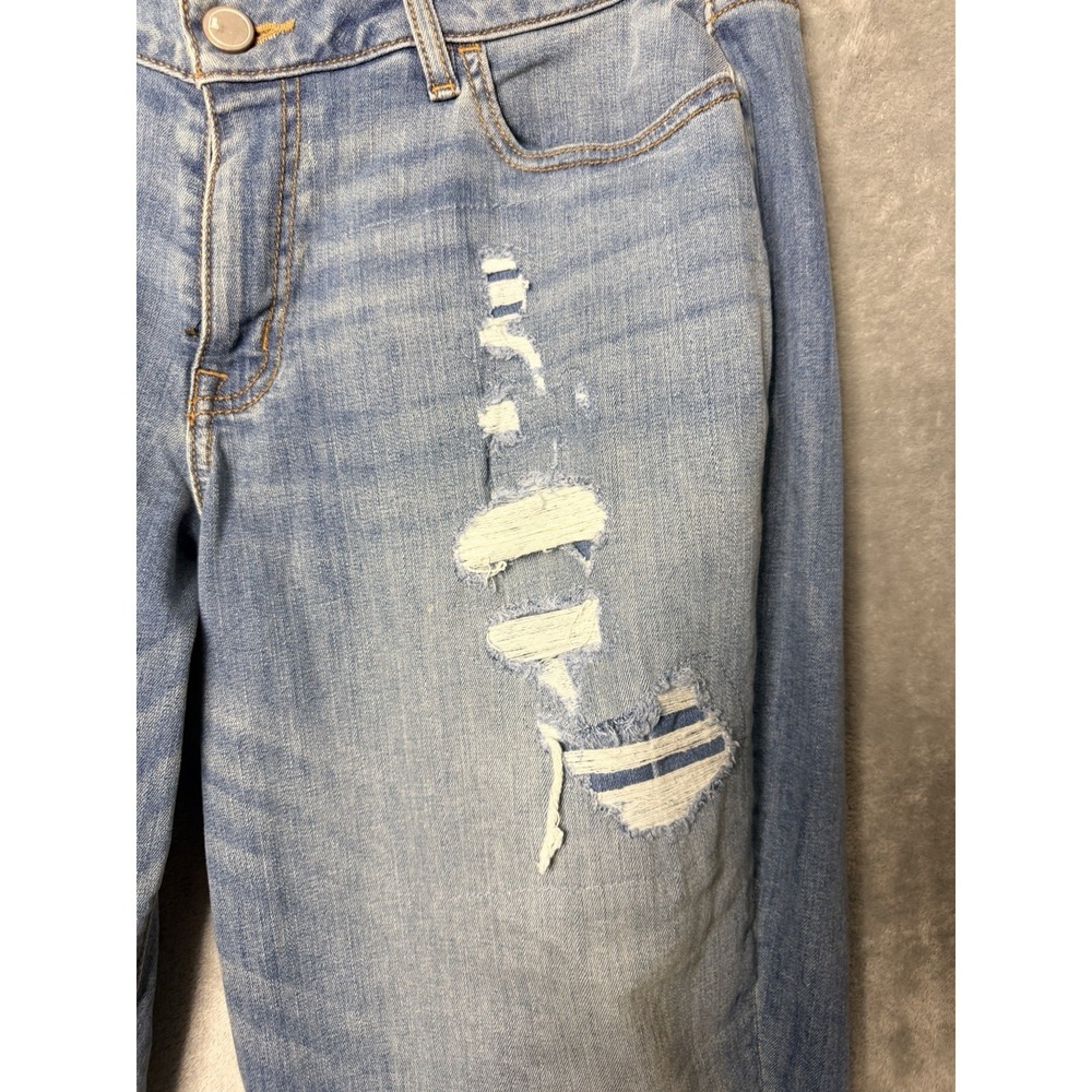 Lane Bryant Jeans Size 16 Blue High-Rise Girlfriend 36X31 10" Rise Distressed - Picture 4 of 7